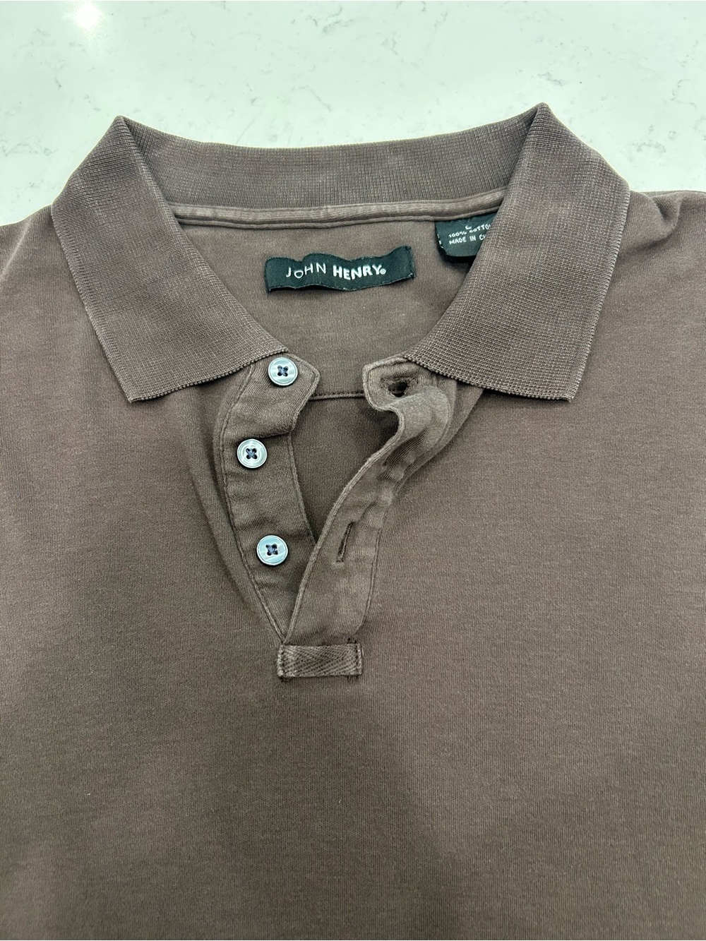 John Henry Woven Black Label 100% Cotton Large Polo - Picture 2 of 10